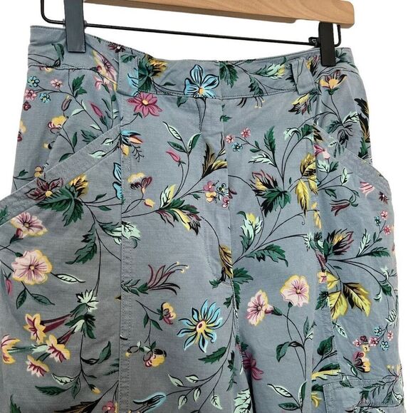Anthropologie Victoria Floral Cargo Pants Size 4P - Picture 5 of 12